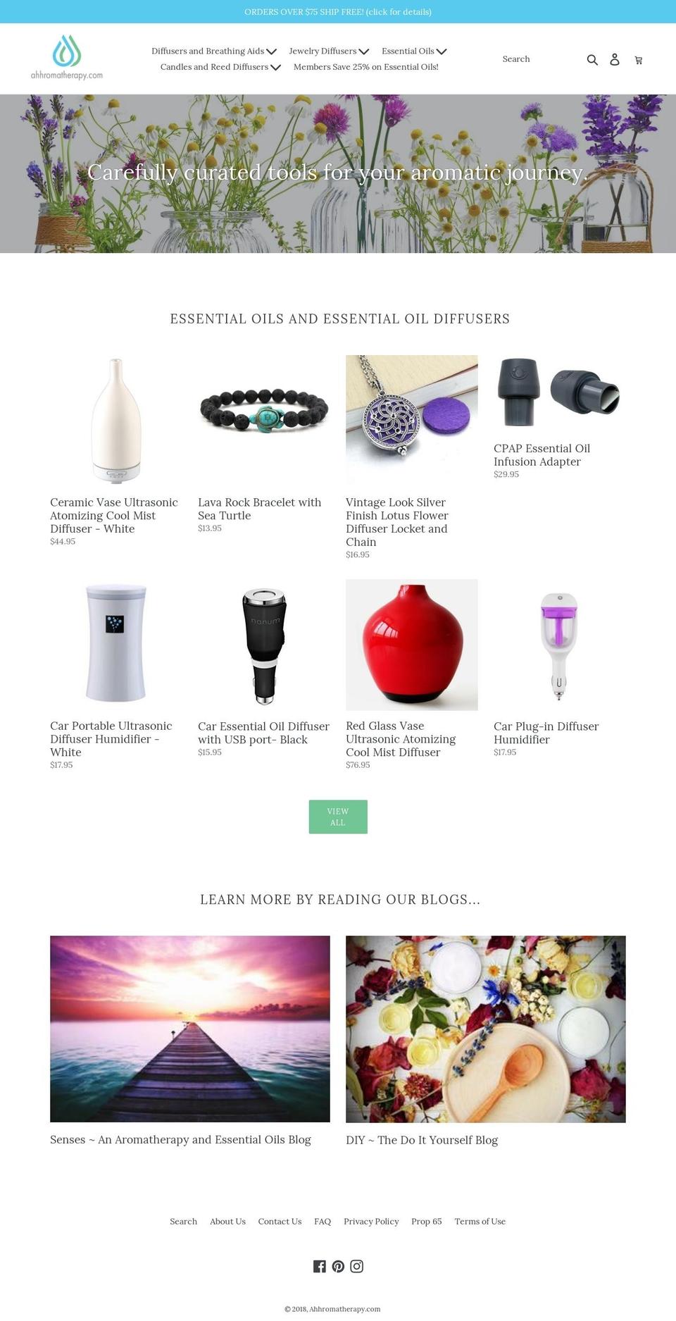 ahhromatherapy.com — Shopify storefront screenshot