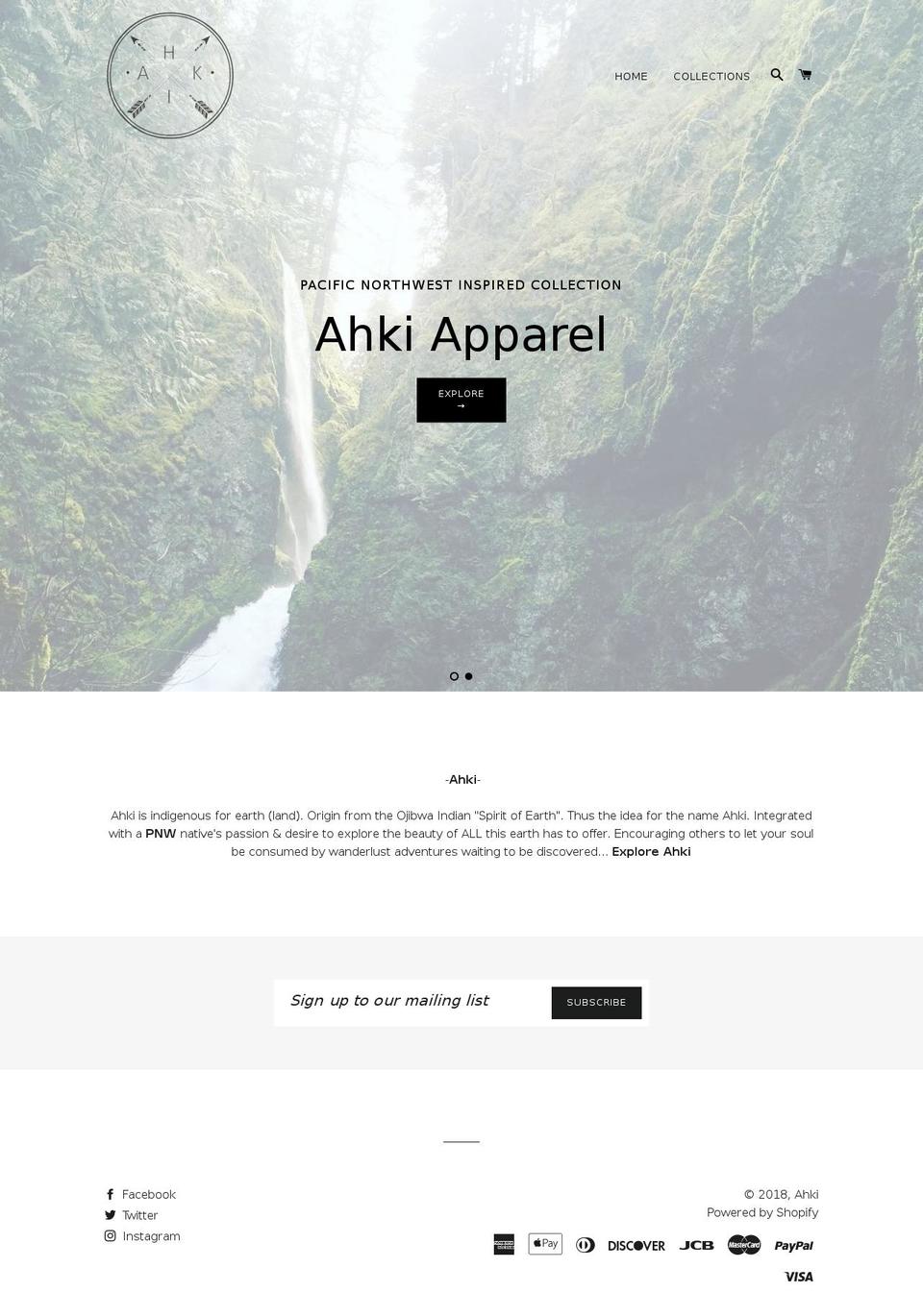 ahkiapparel.com — Shopify storefront screenshot