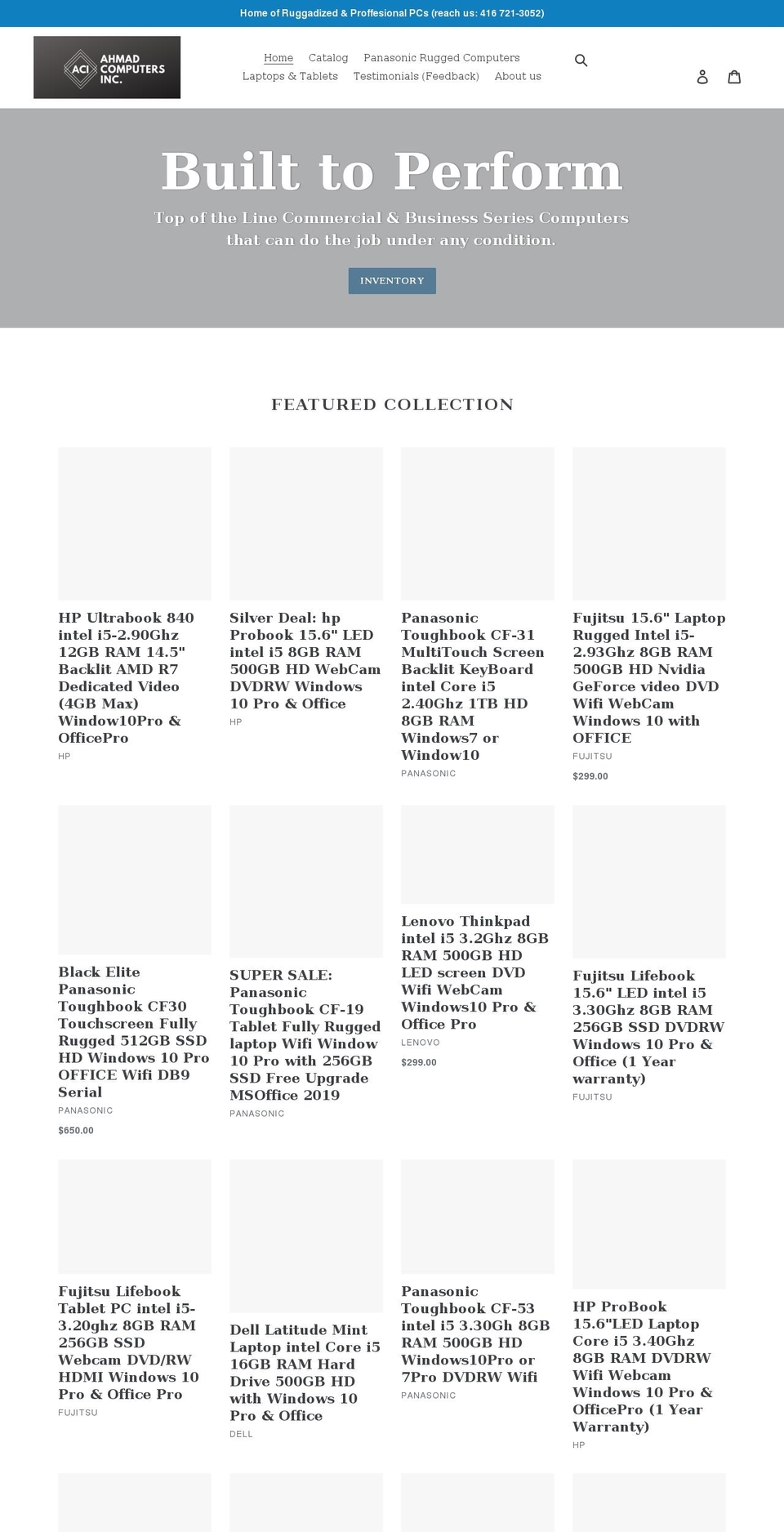 ahmadcomputers.com shopify website screenshot