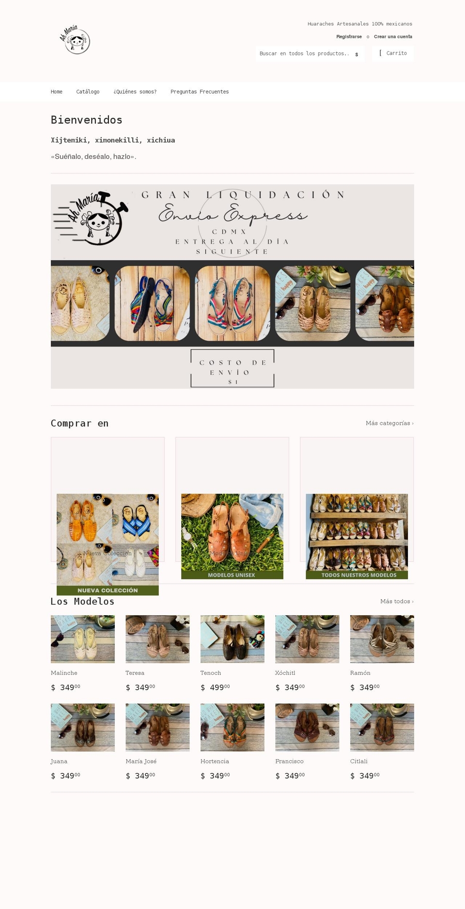 ahmaria.com shopify website screenshot