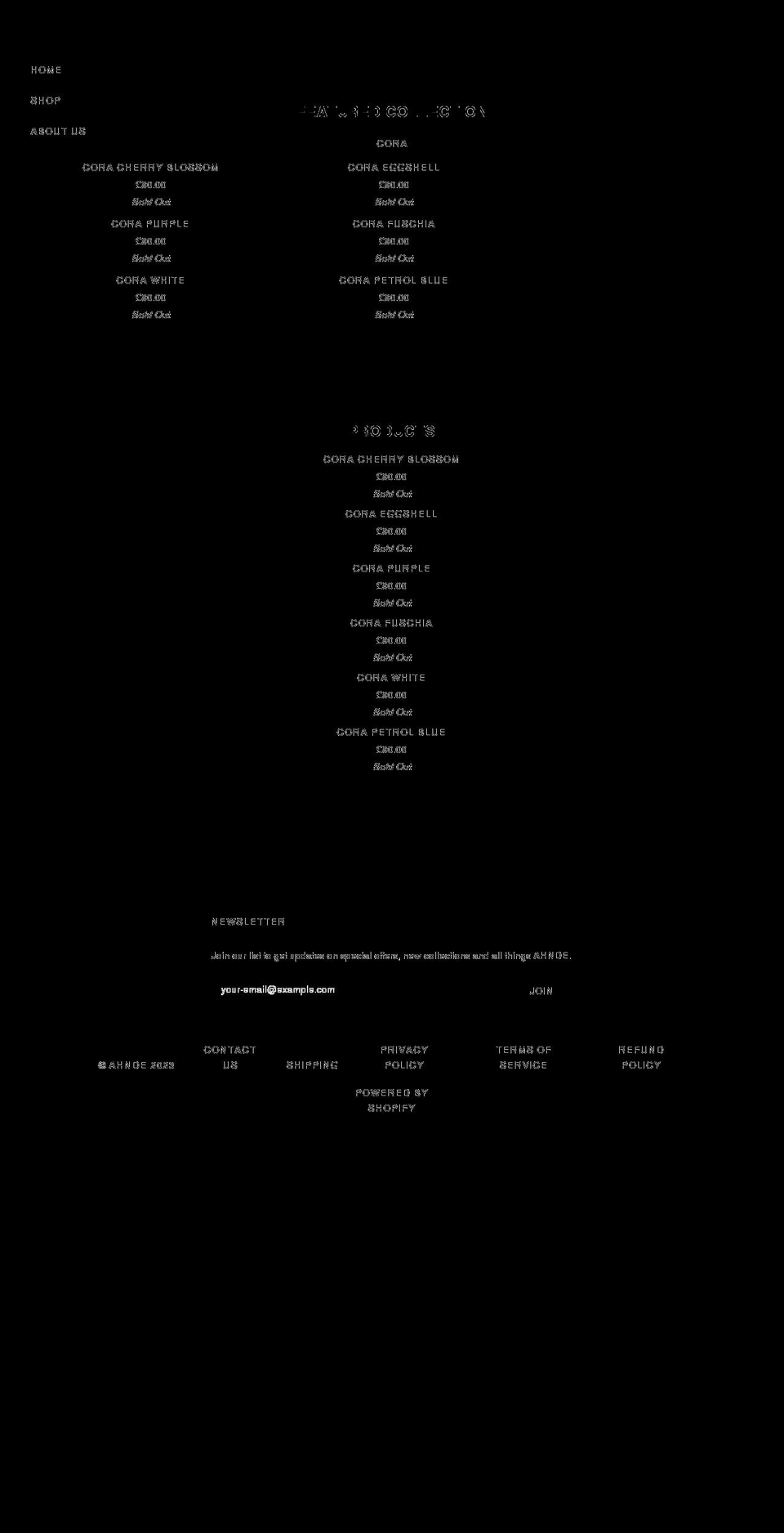 ahnde.com shopify website screenshot