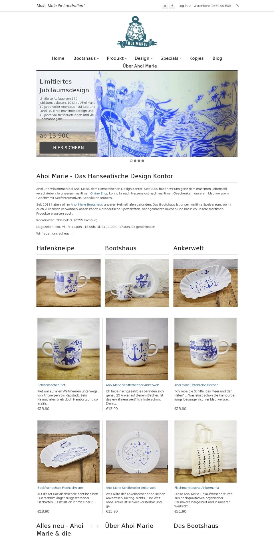 ahoimarie.com shopify website screenshot