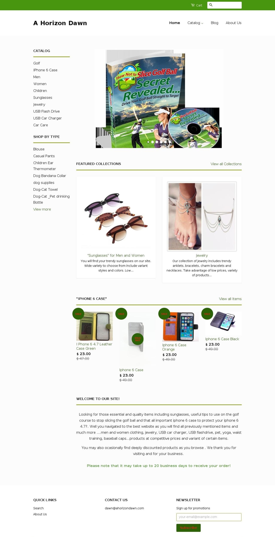 ahorizondawn.com shopify website screenshot