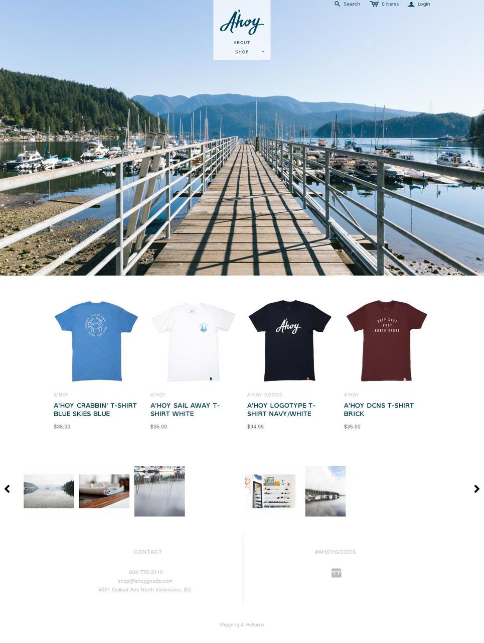 ahoygoods.com shopify website screenshot