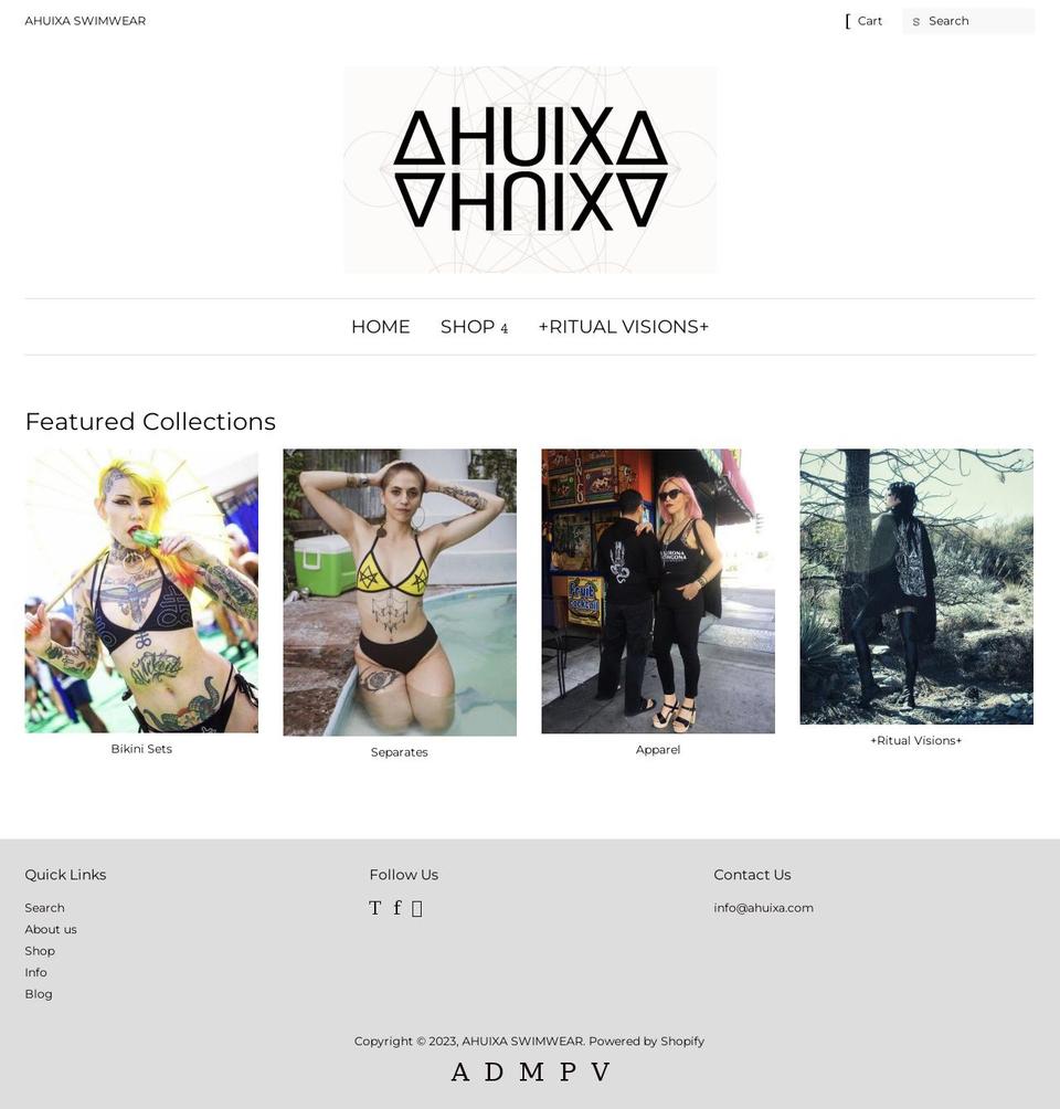 ahuixa.com shopify website screenshot