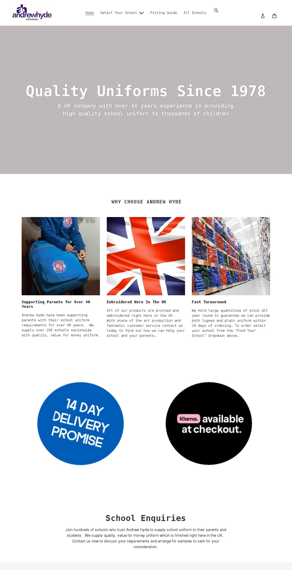 ahyde.co.uk shopify website screenshot