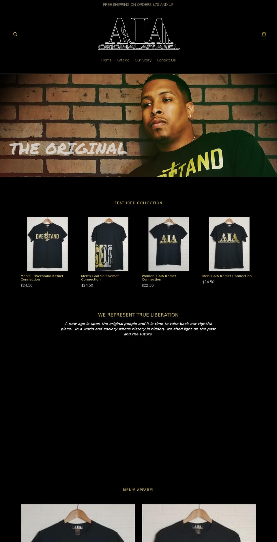 aiaapparel.com — Shopify storefront screenshot
