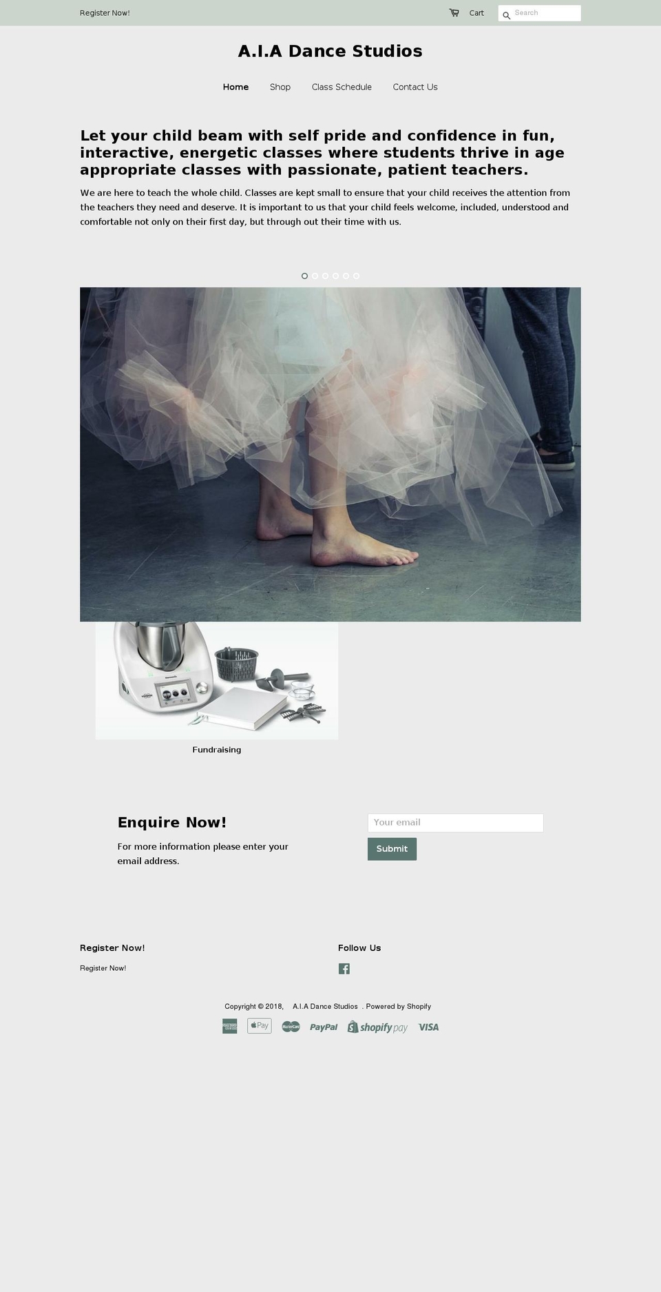 aiadancestudios.com — Shopify storefront screenshot