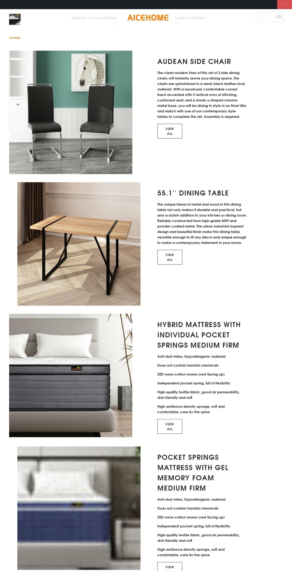 aicehome.com shopify website screenshot