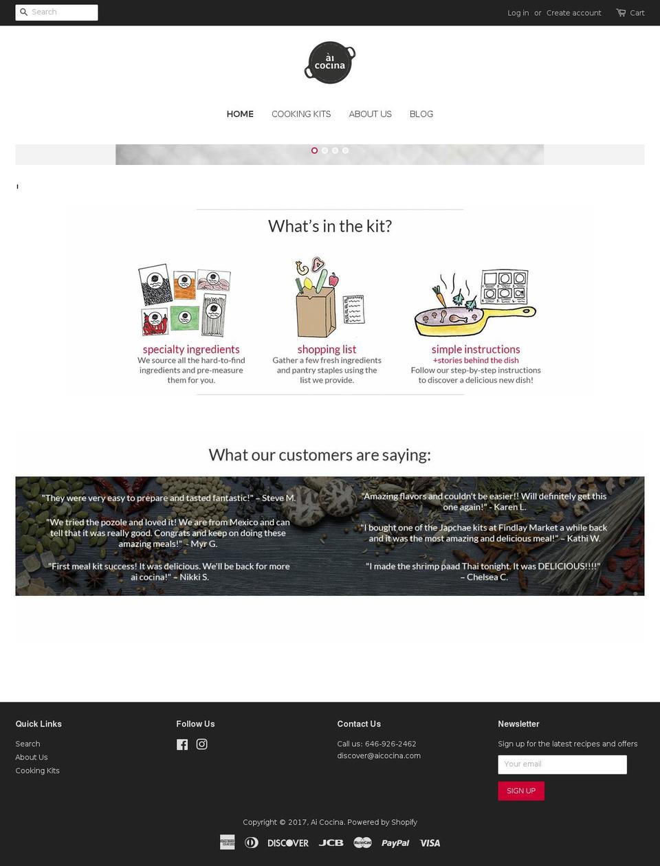 aicocina.com shopify website screenshot