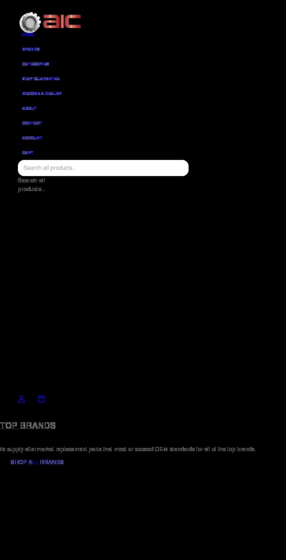 aicreplacementparts.com shopify website screenshot
