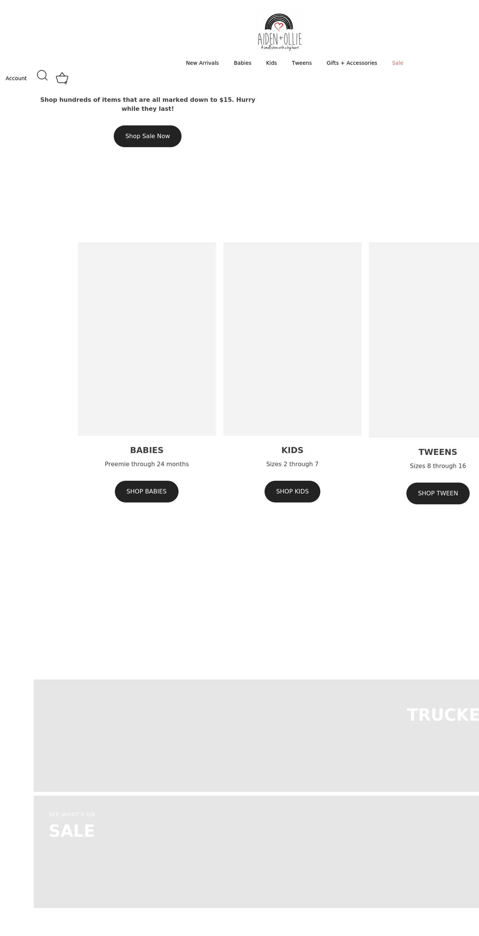 aidenandollie.com shopify website screenshot