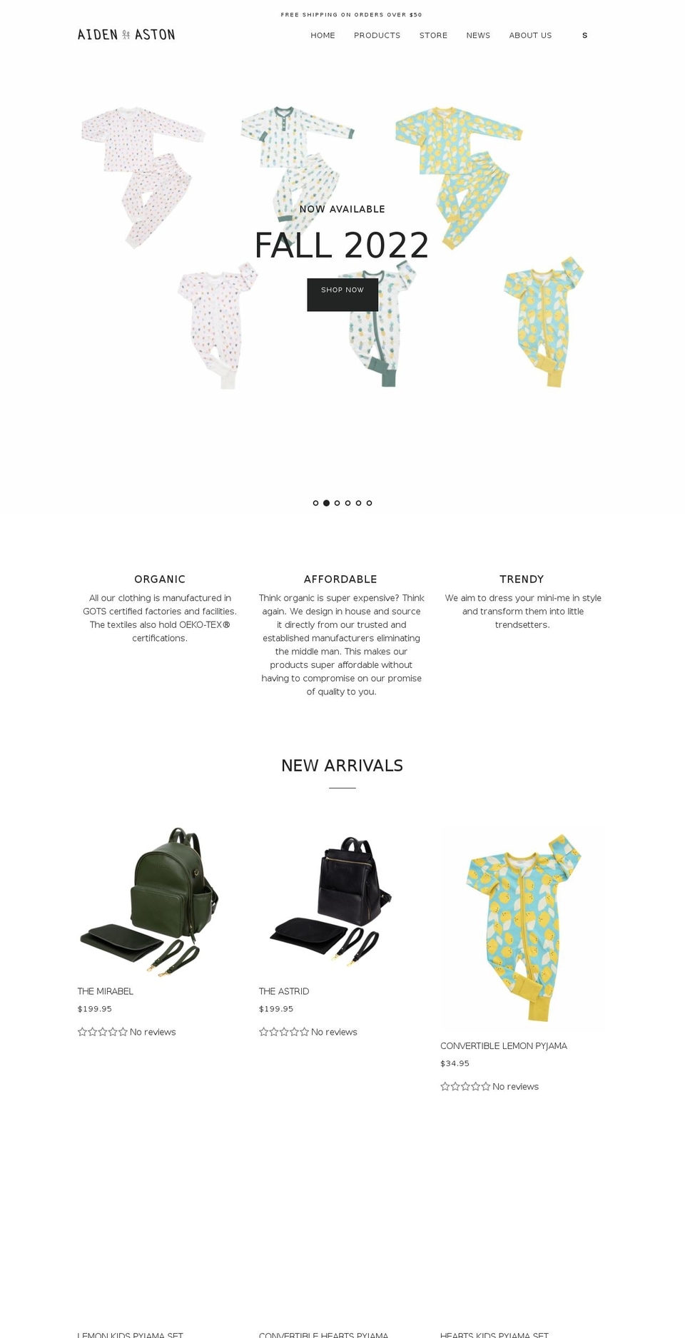 aidenaston.com shopify website screenshot