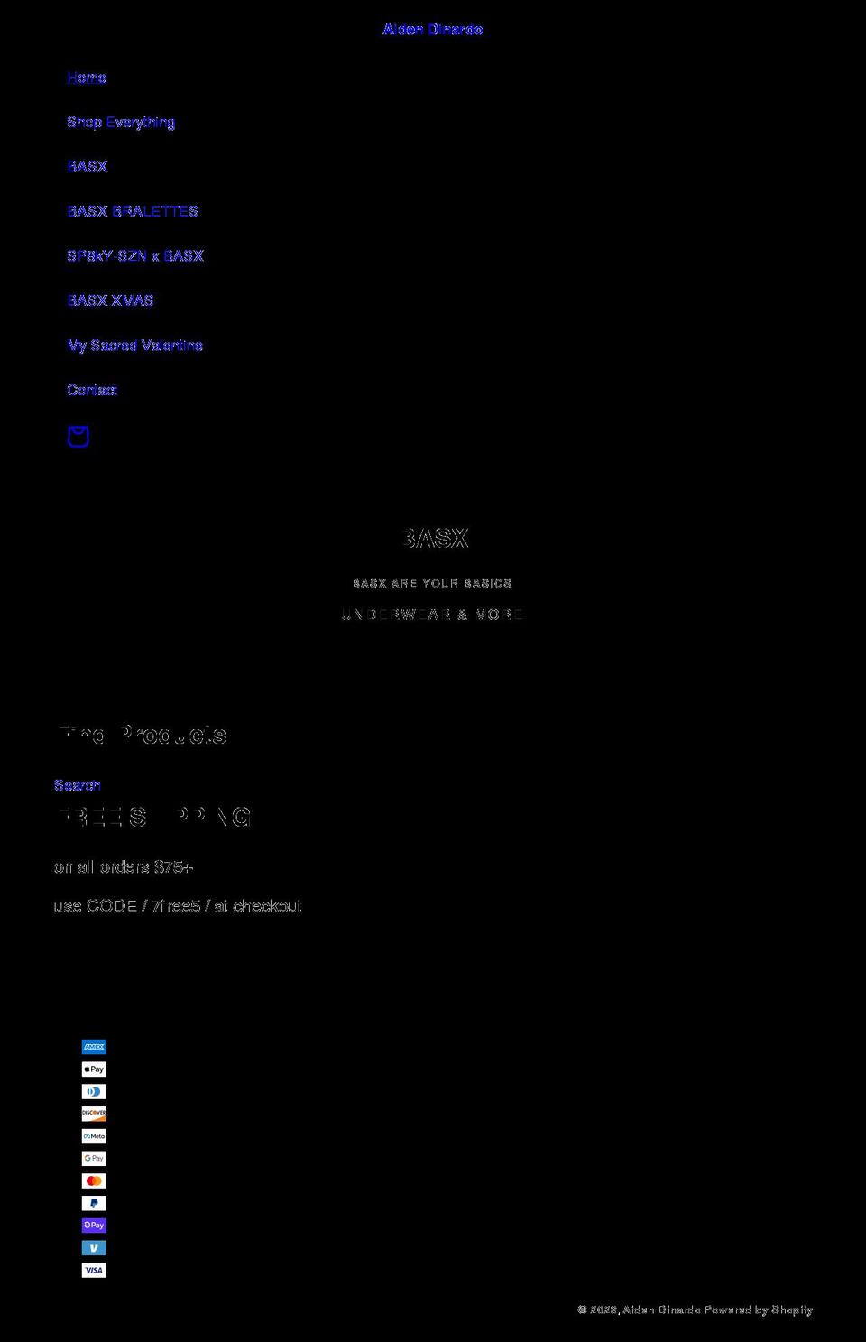 aidendinardo.com shopify website screenshot