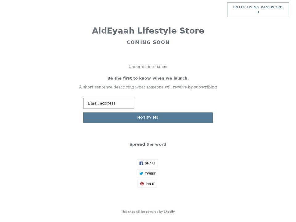 aideyaah.com shopify website screenshot