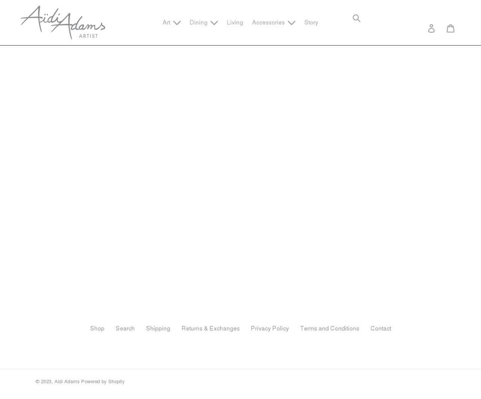 aidiadamsart.com shopify website screenshot