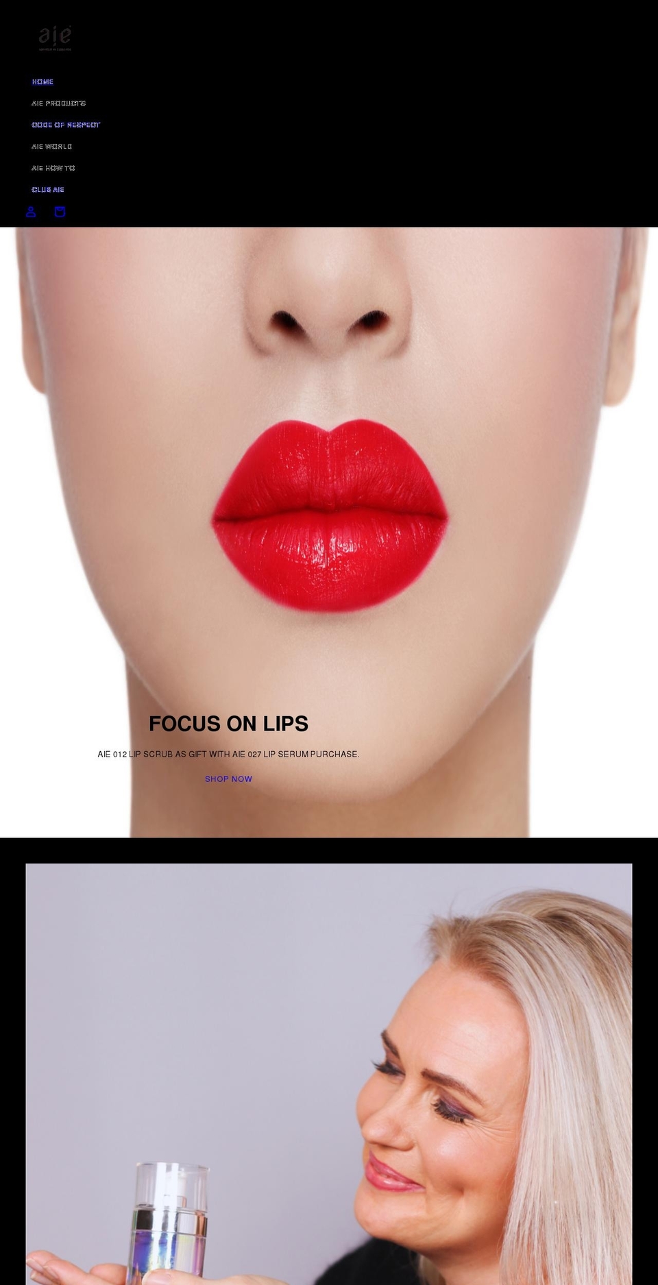 aiecosmetics.com shopify website screenshot