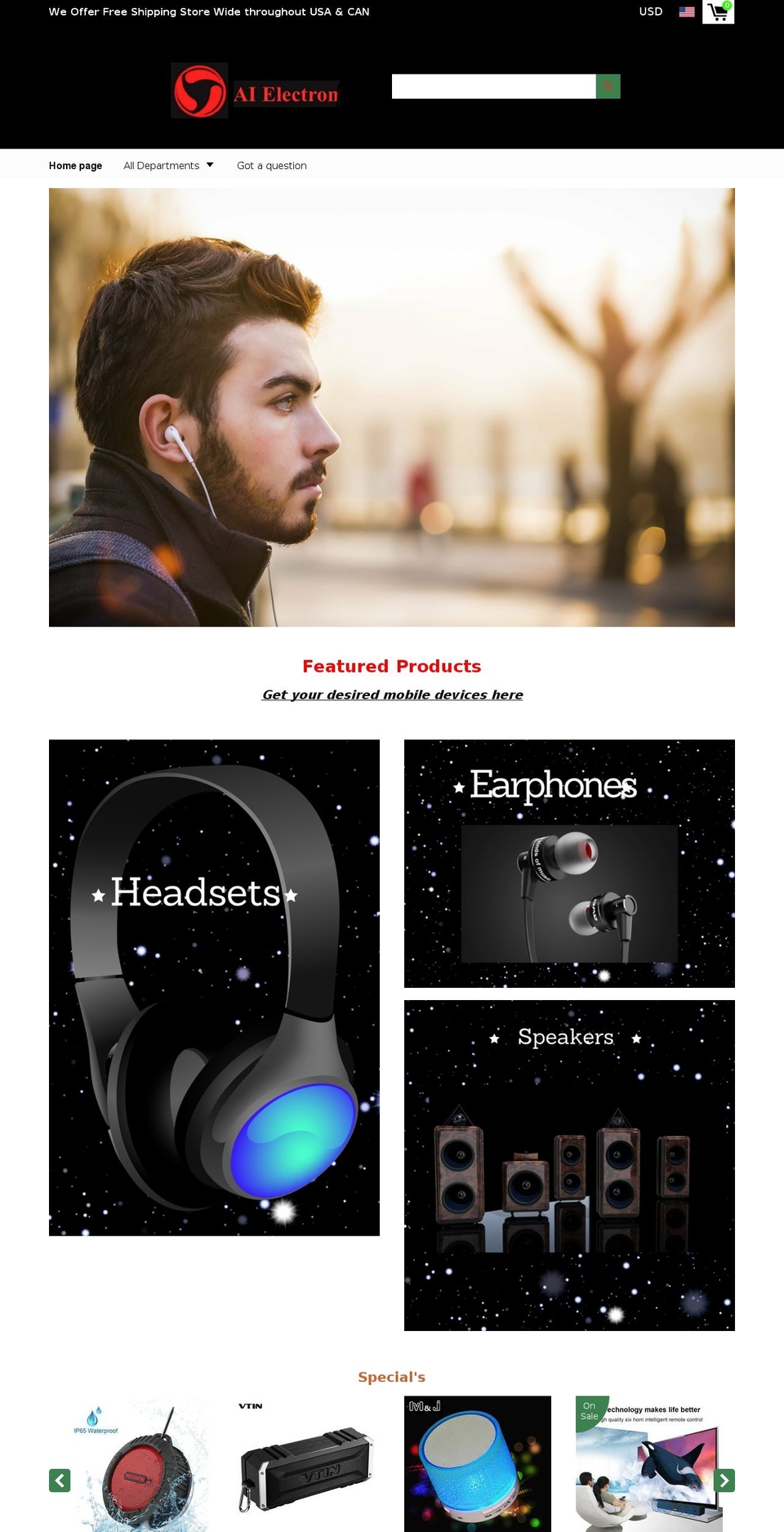 aielectron.com shopify website screenshot
