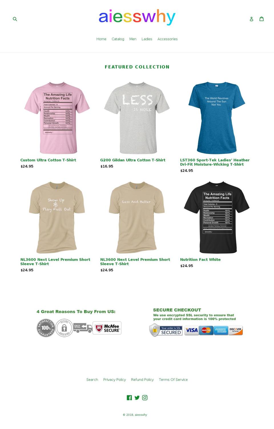 aiesswhystore.com — Shopify storefront screenshot