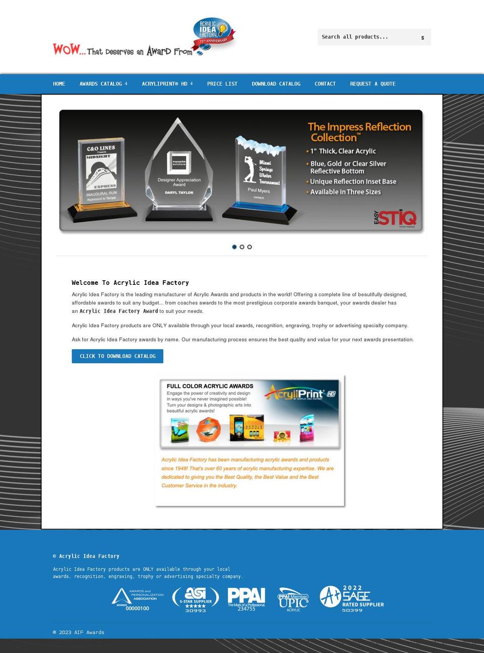 aifawards.com shopify website screenshot