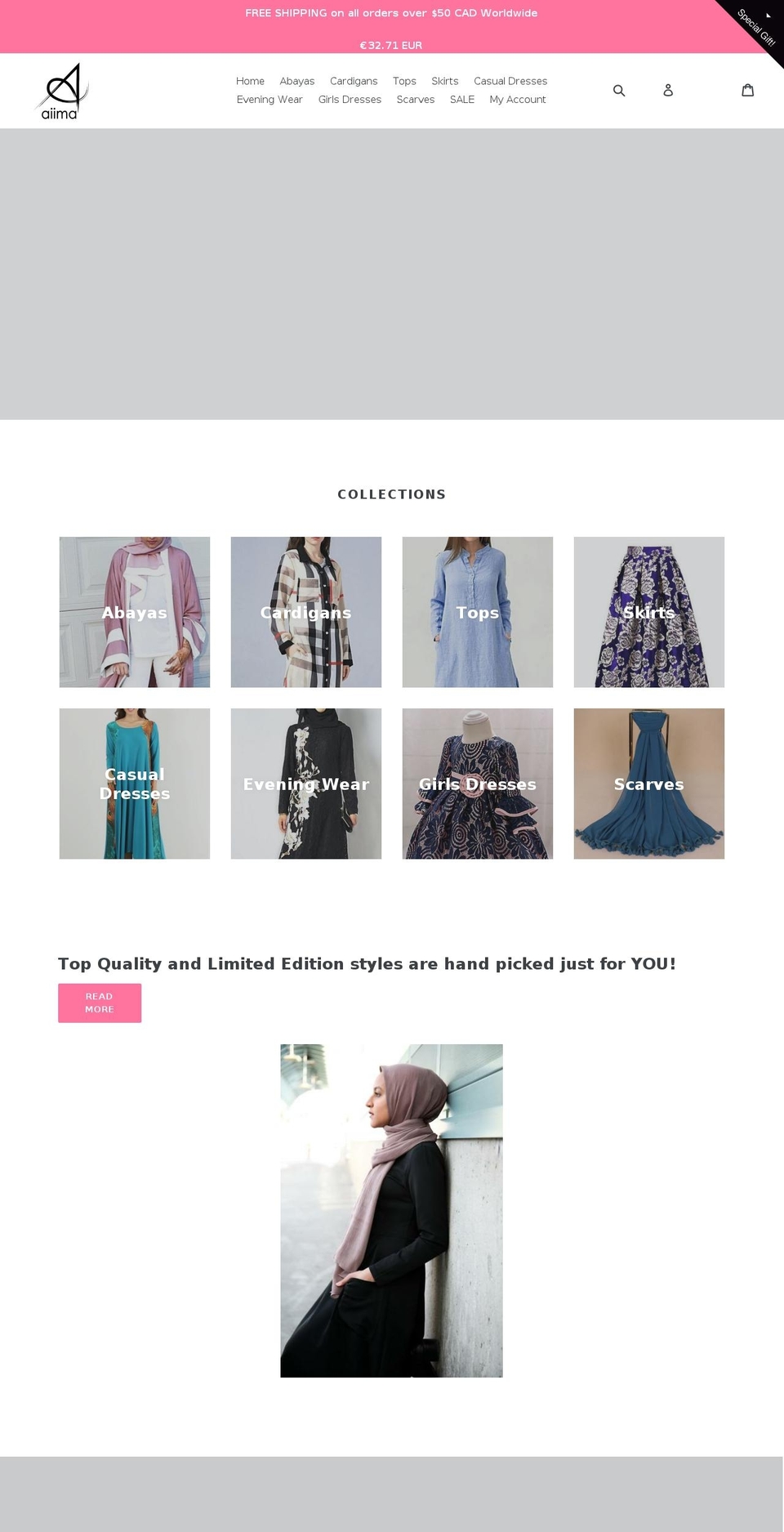 aiimaofficial.com — Shopify storefront screenshot