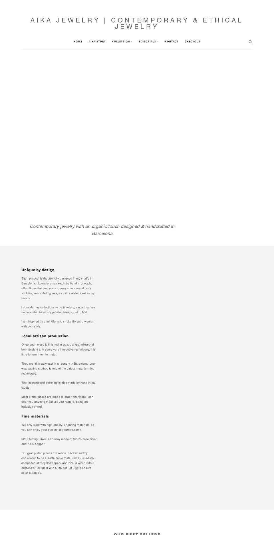 aikajewelry.com — Shopify storefront screenshot