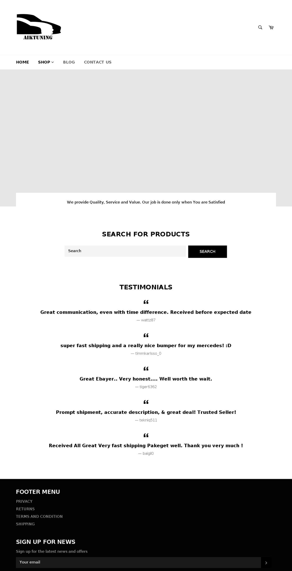 aiktuning.com shopify website screenshot