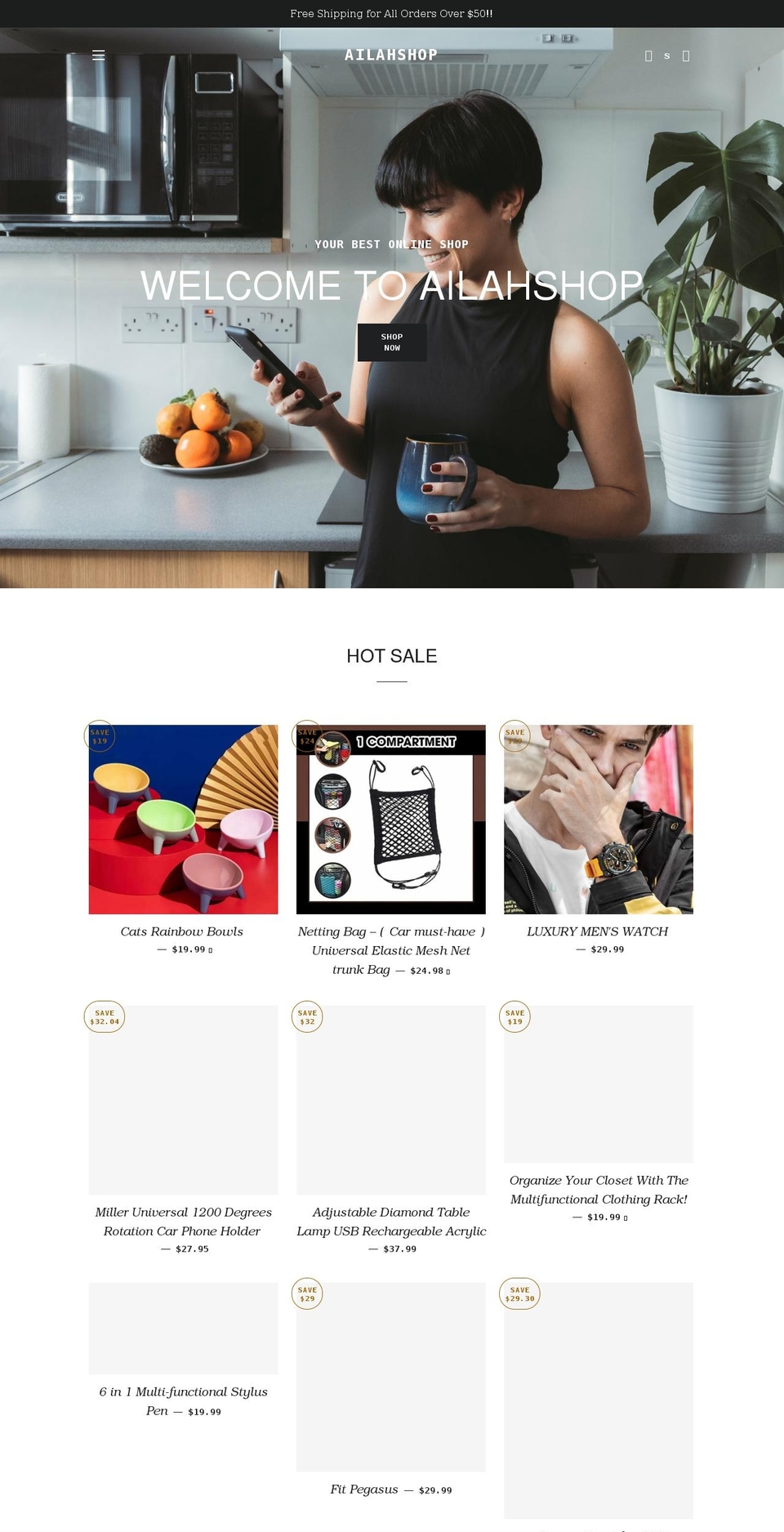 ailahshop.com shopify website screenshot