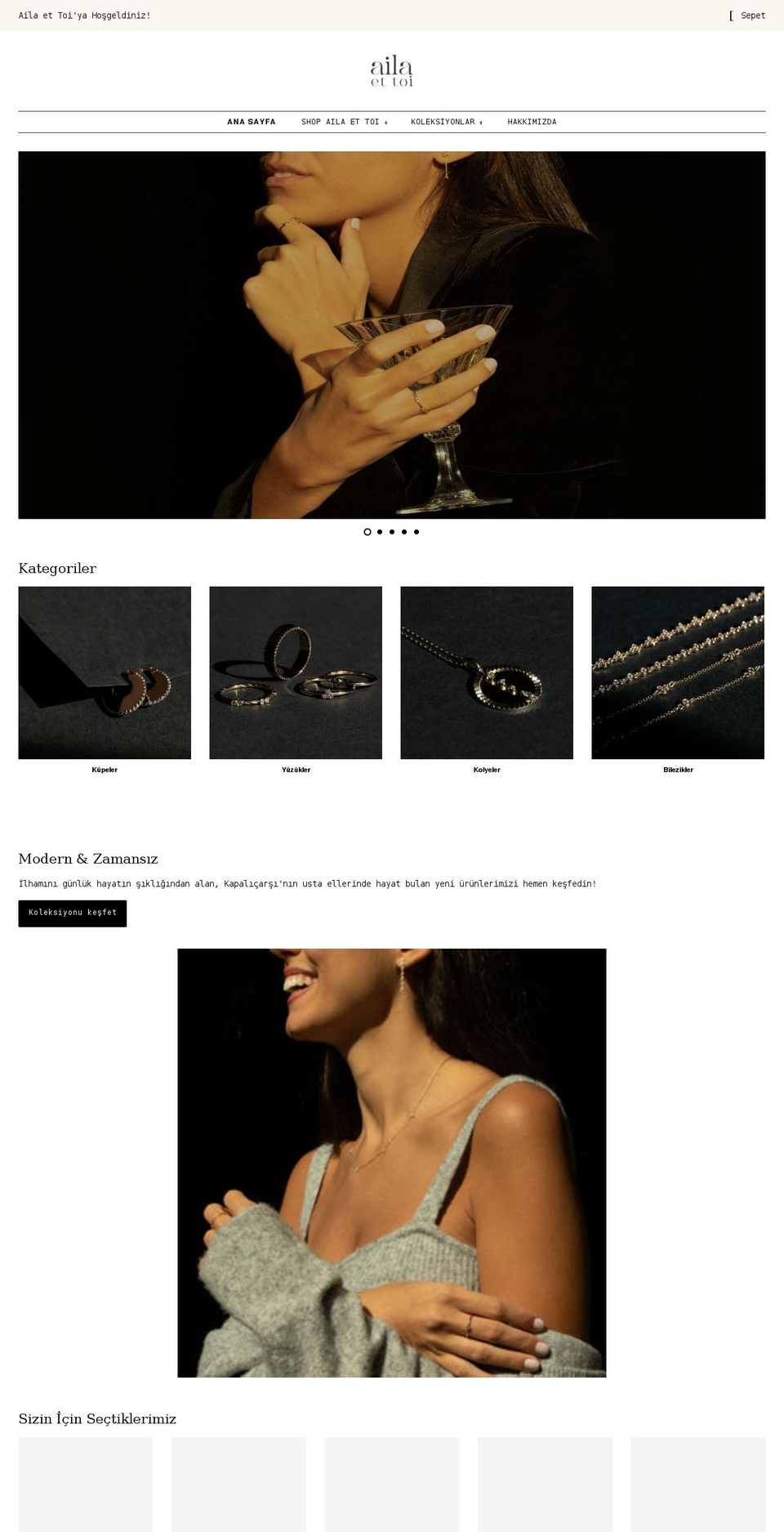 ailajewellery.com shopify website screenshot