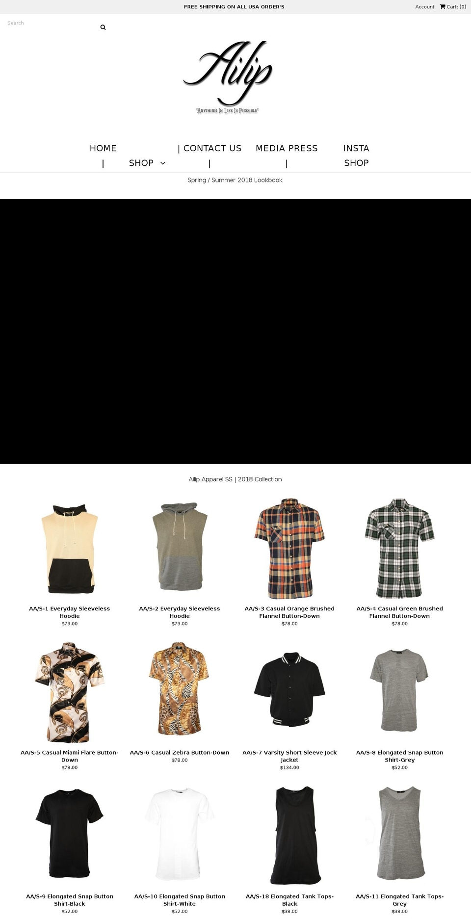 ailipapparel.com — Shopify storefront screenshot