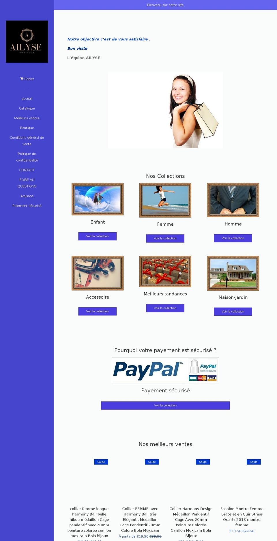 ailyse.com shopify website screenshot