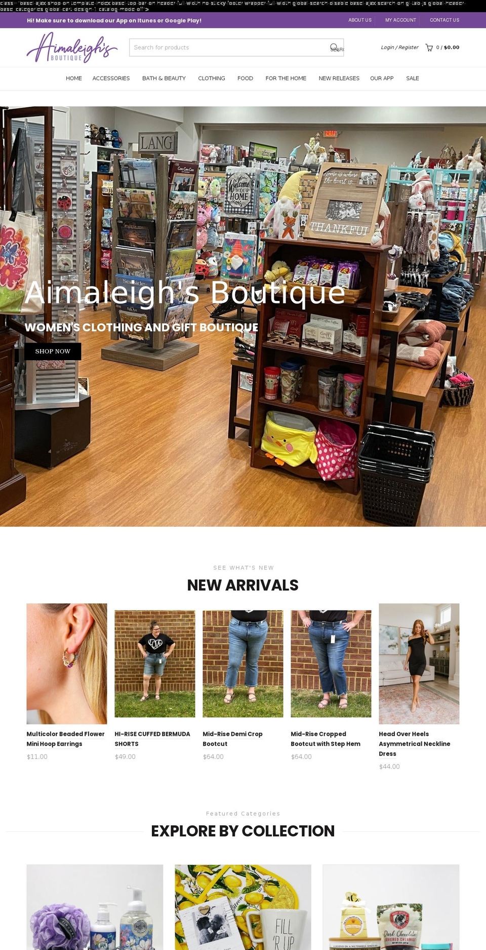 aimaleighsboutique.com shopify website screenshot