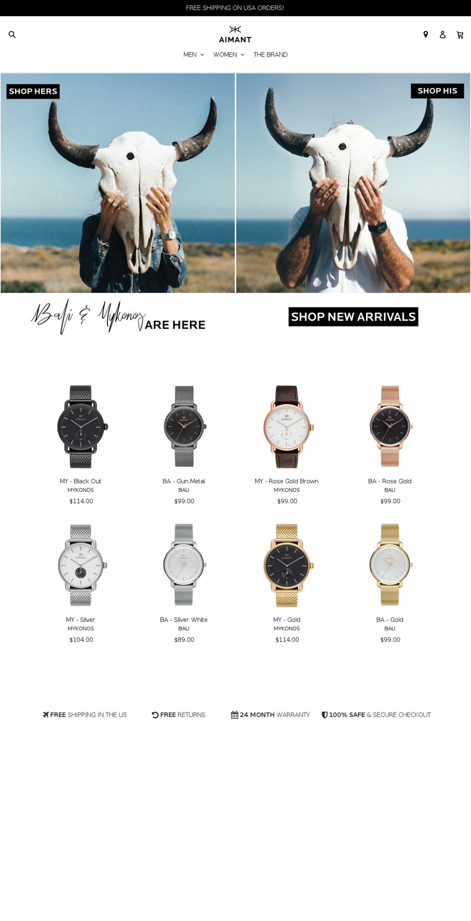 aimantlife.com shopify website screenshot