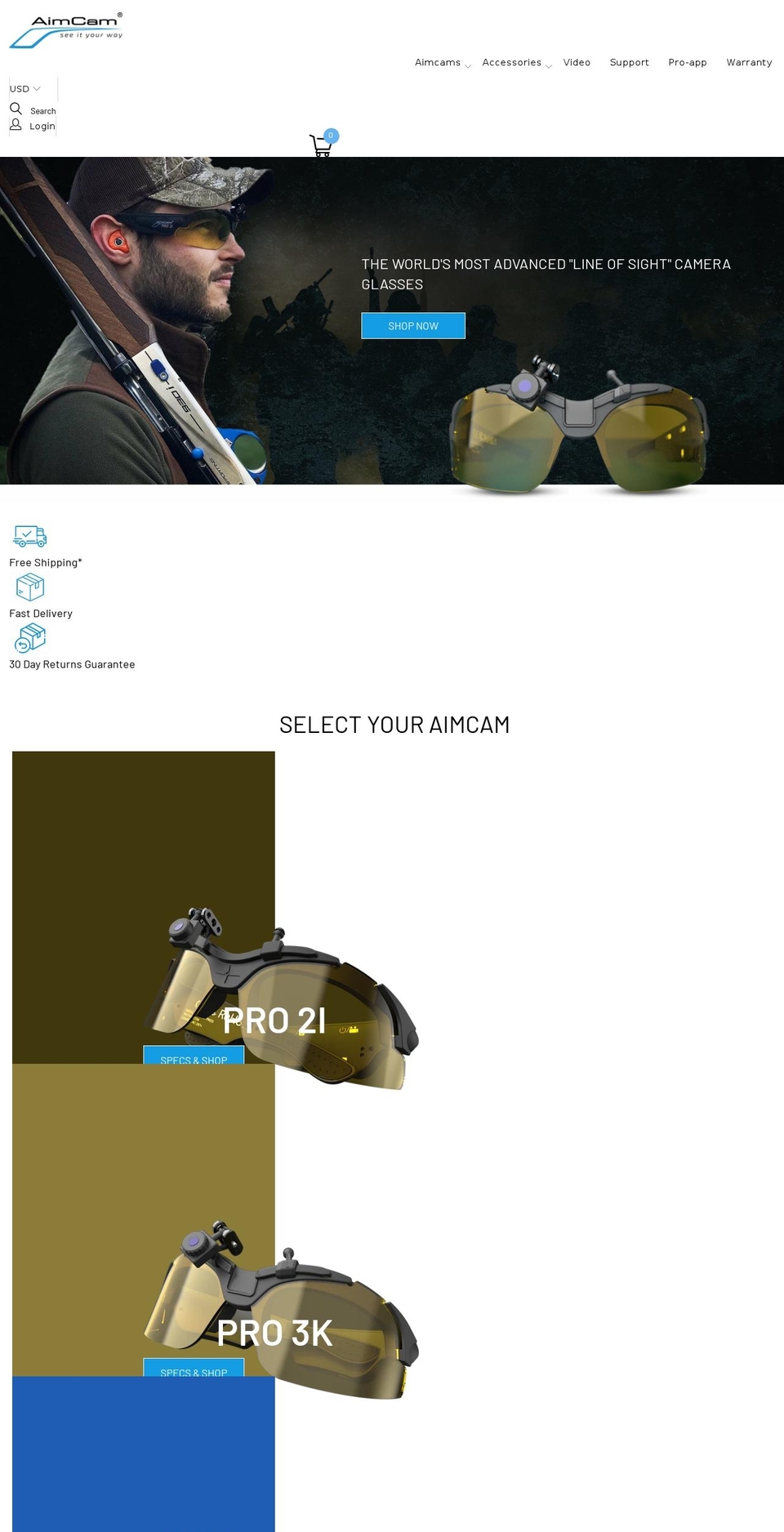 aimcam.academy shopify website screenshot