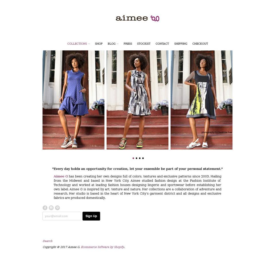 Aimee G New Standard Shopify theme site example aimee-g.com