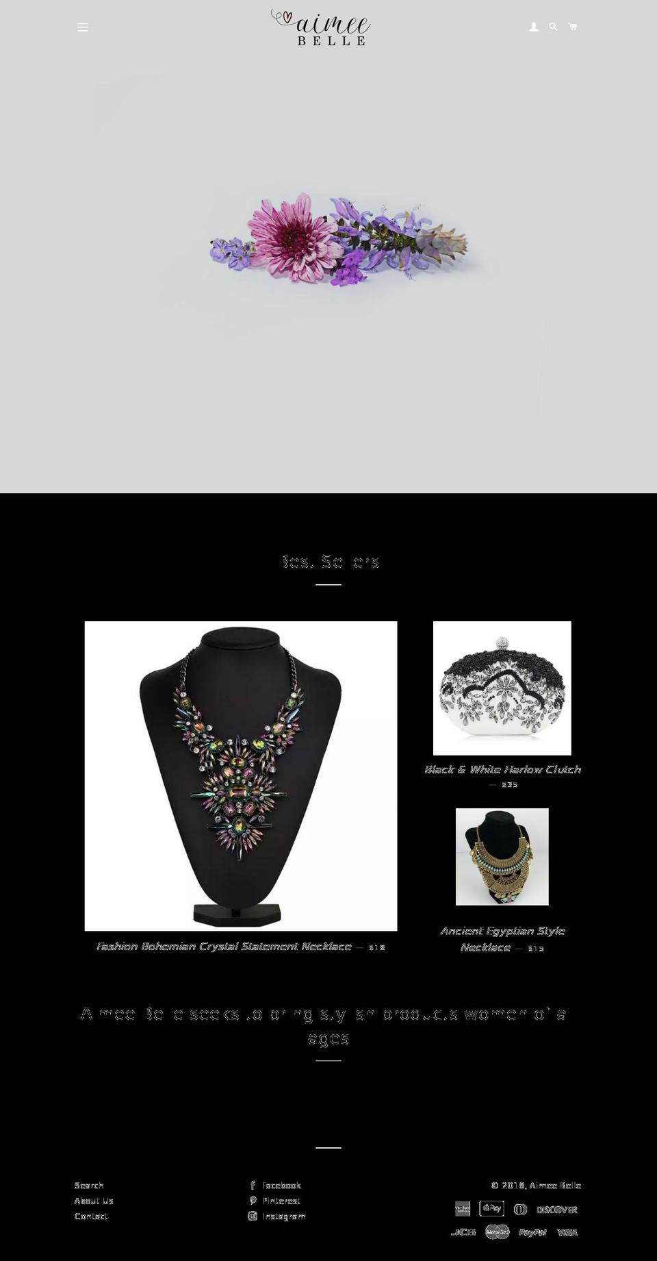 aimeebelle.com shopify website screenshot