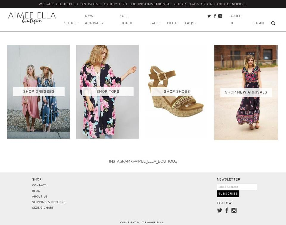 aimeeella.com — Shopify storefront screenshot