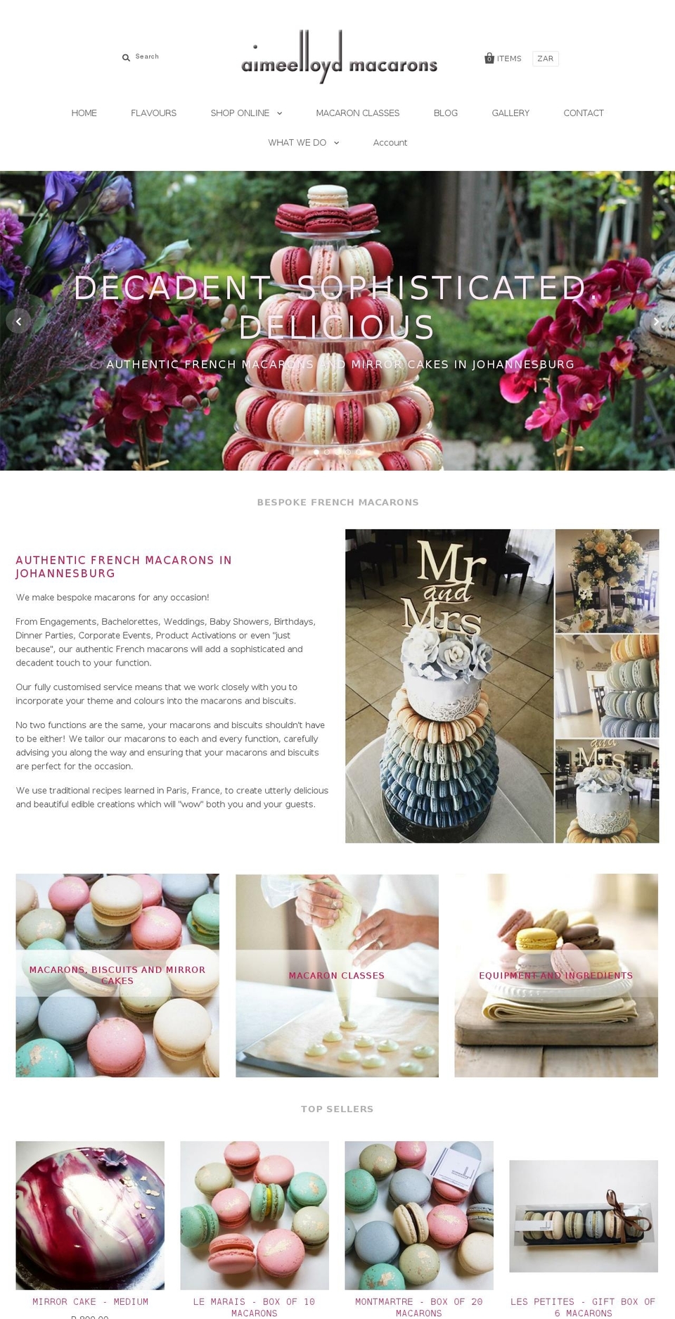 aimeelloydmacarons.com shopify website screenshot