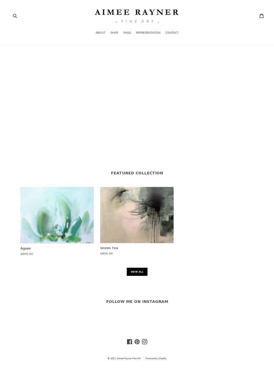 aimeerayner.com shopify website screenshot