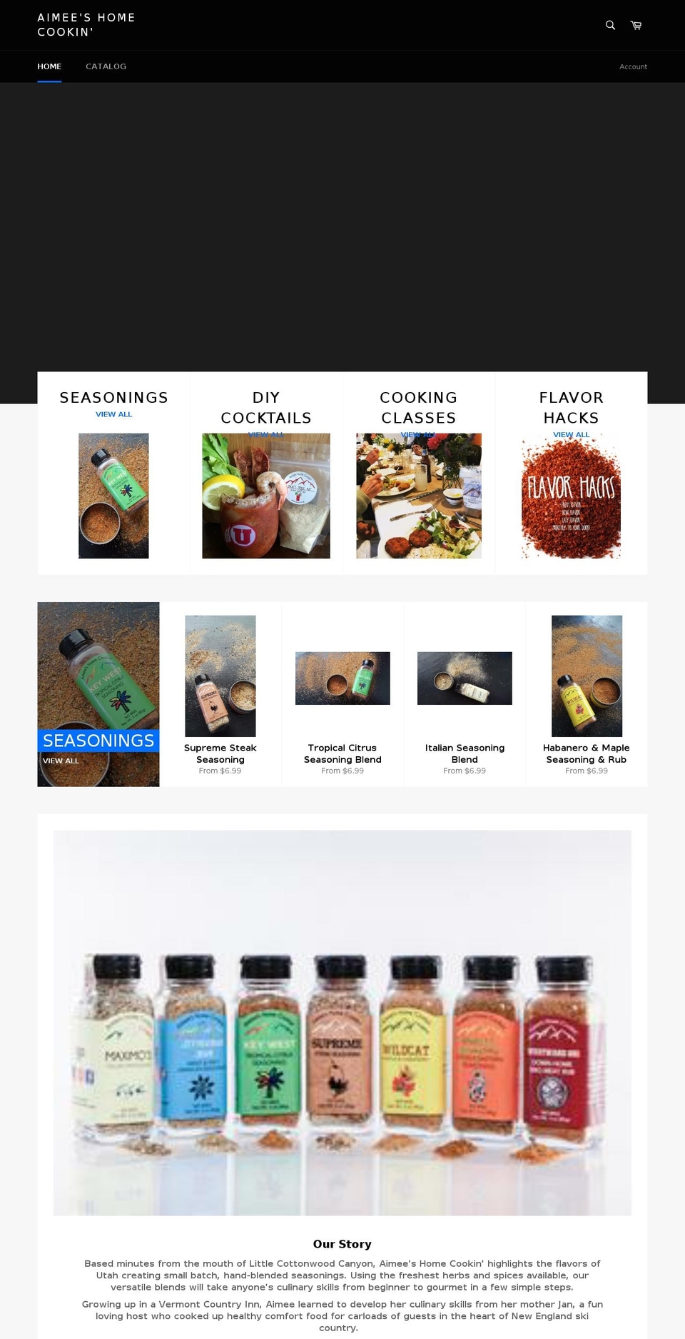 aimeeshomecookin.com — Shopify storefront screenshot