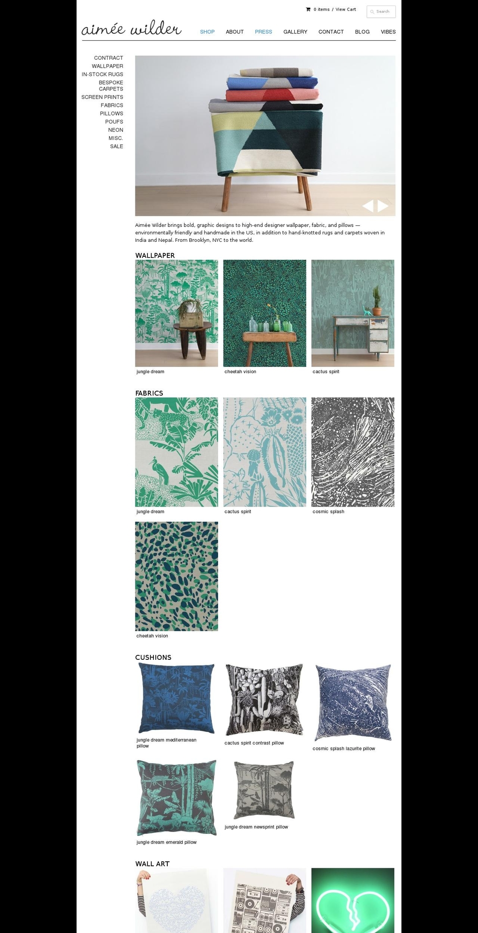 aimeewilder.com shopify website screenshot