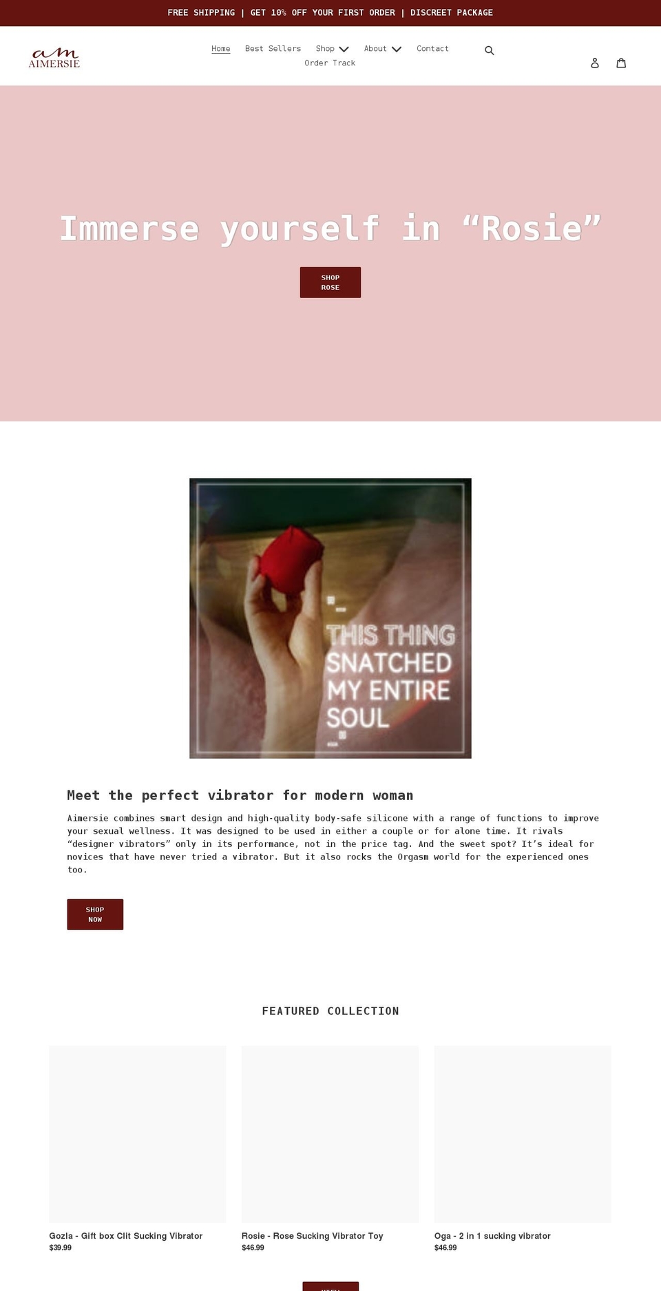 aimersie.com shopify website screenshot