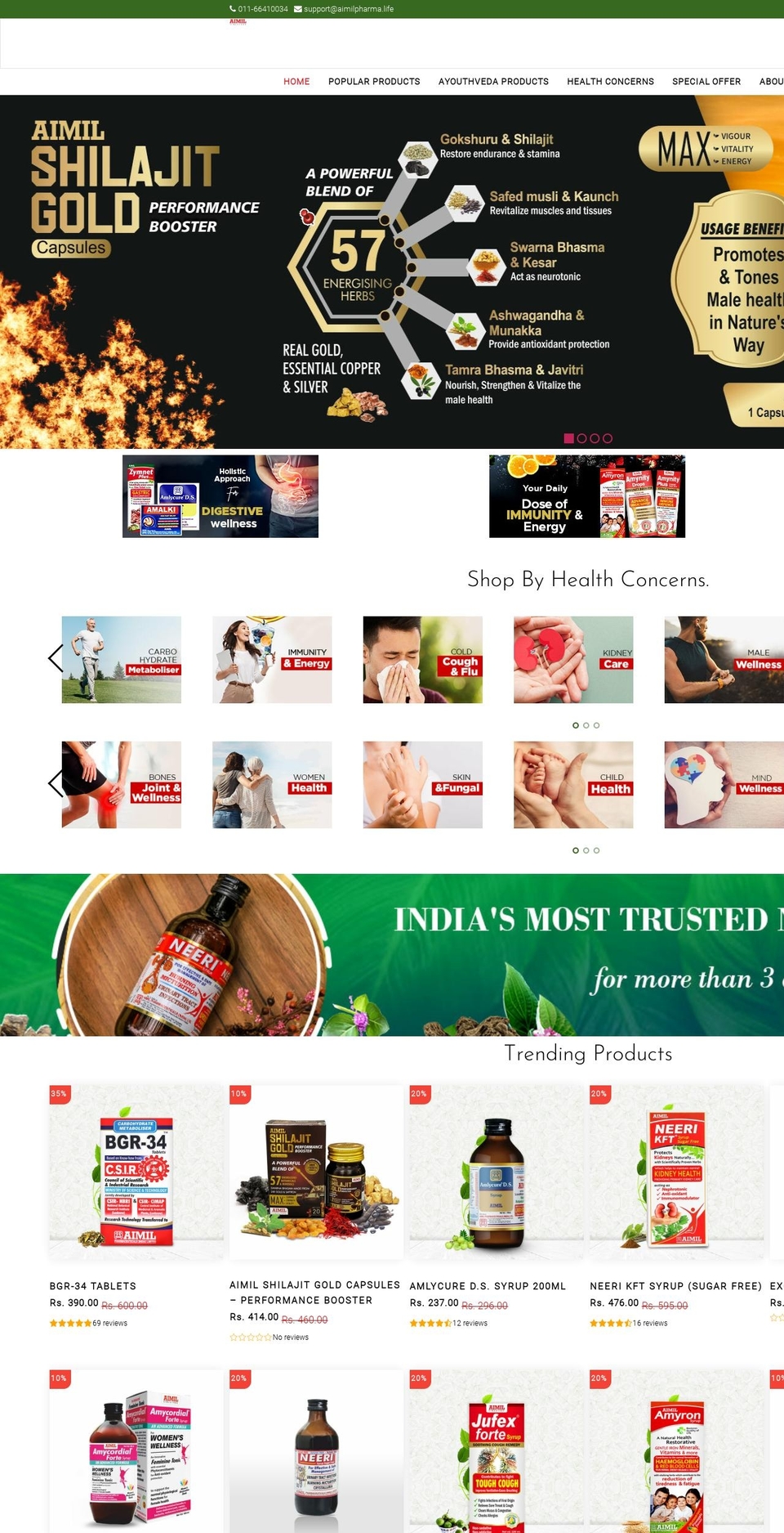 Cosmetic-demo Shopify theme site example aimilpharma.life