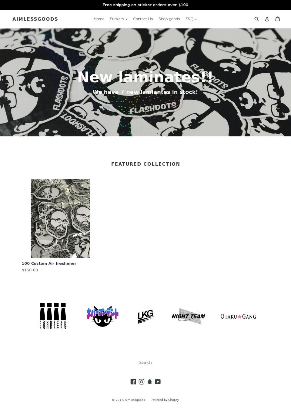 aimlessgoods.com shopify website screenshot