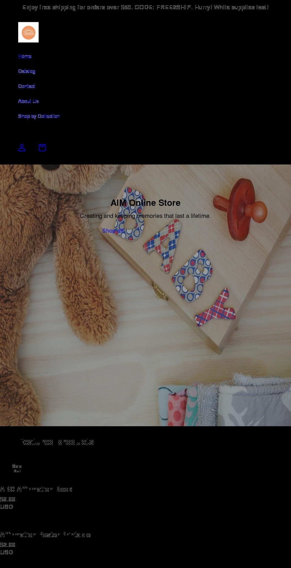 aimonlinestore.com shopify website screenshot