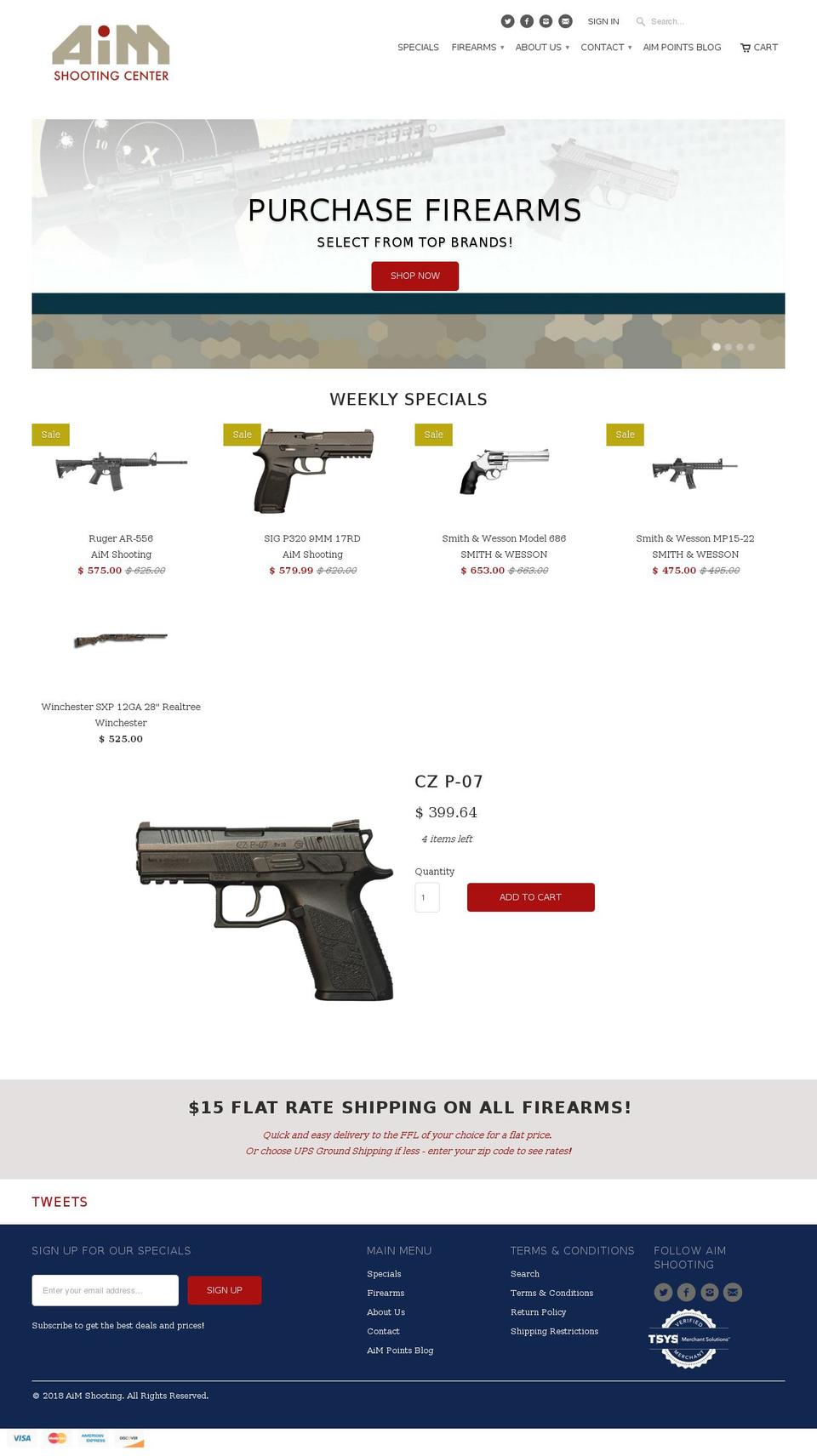 aimshooting.com — Shopify storefront screenshot