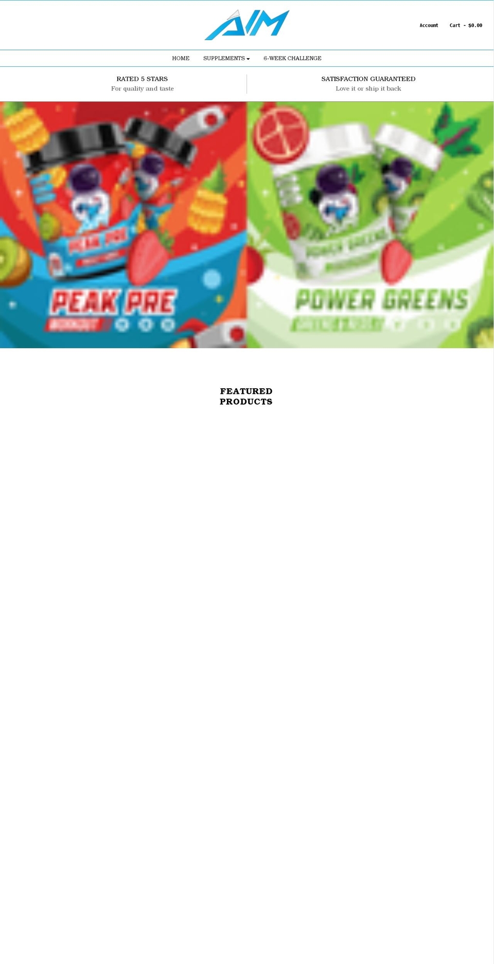 aimsupplements.com shopify website screenshot