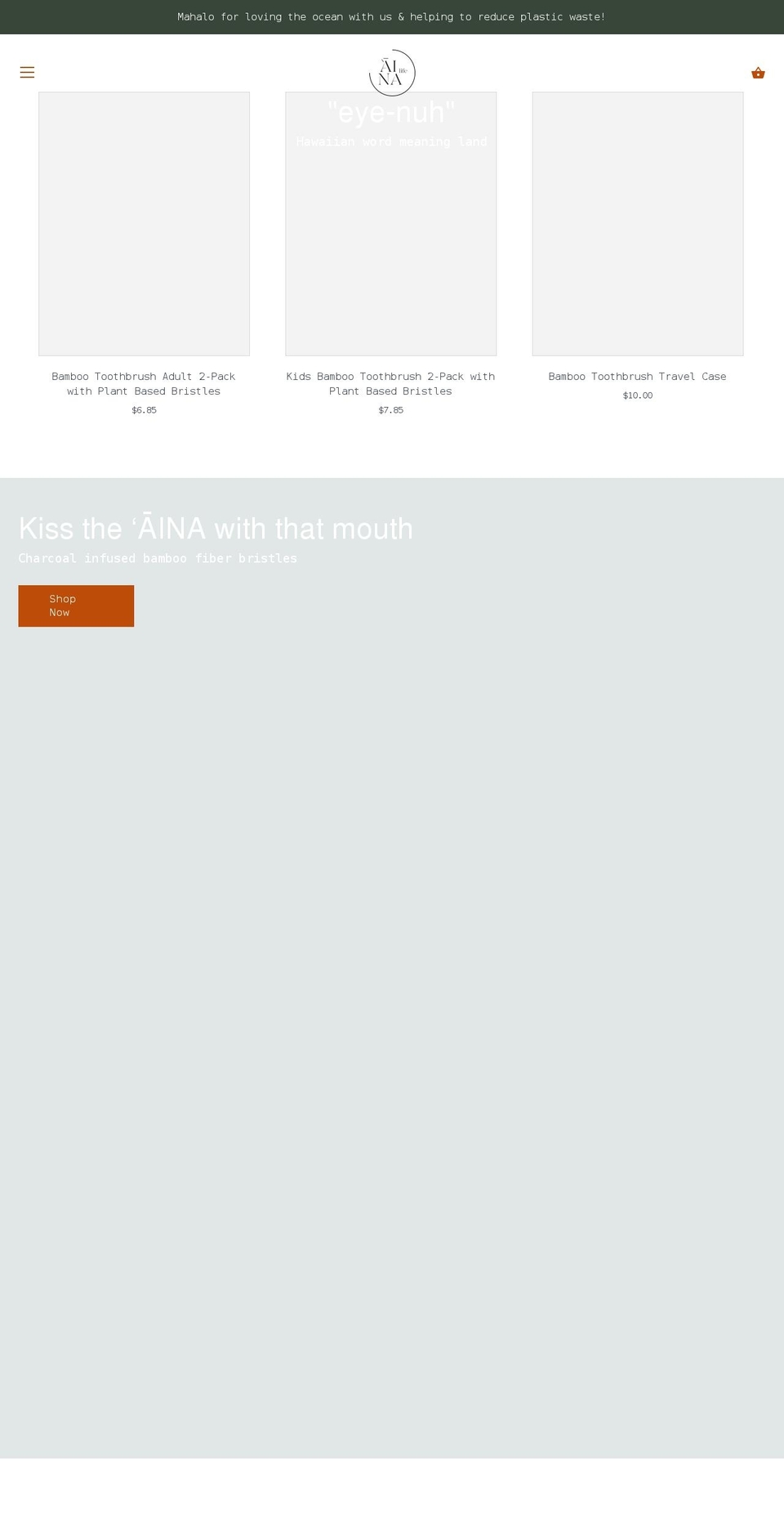 ainalife.com shopify website screenshot