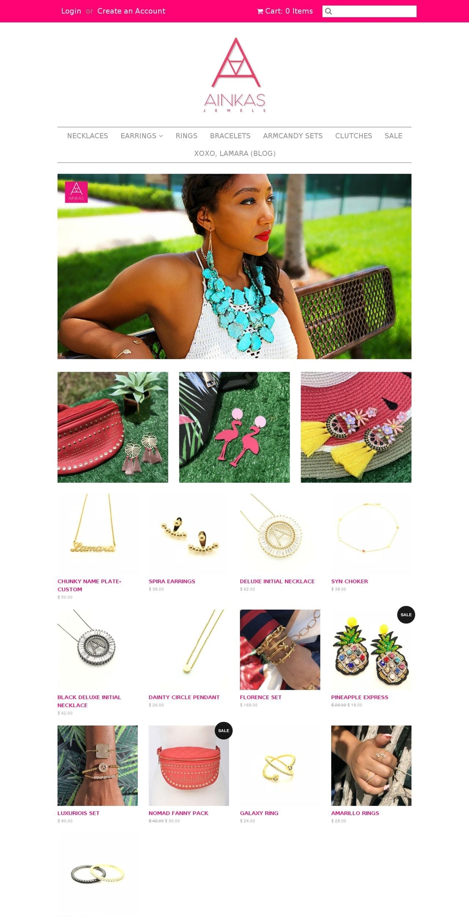 ainkasjewels.com — Shopify storefront screenshot