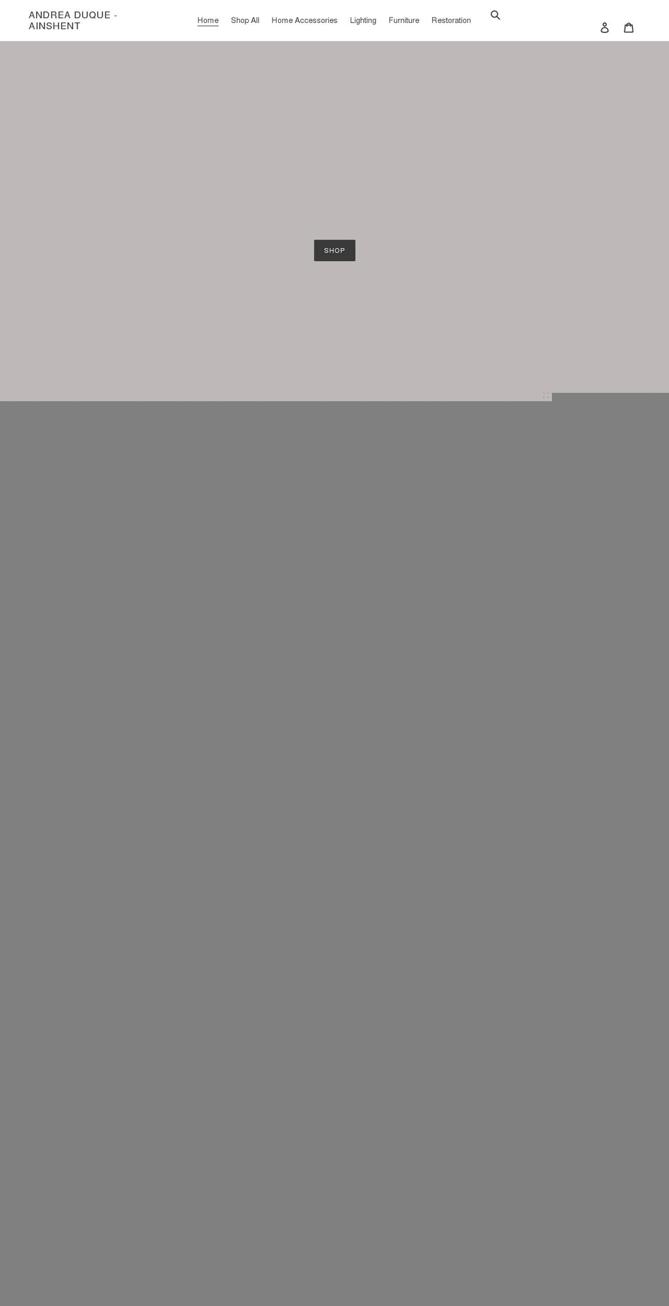 ainshent.com shopify website screenshot
